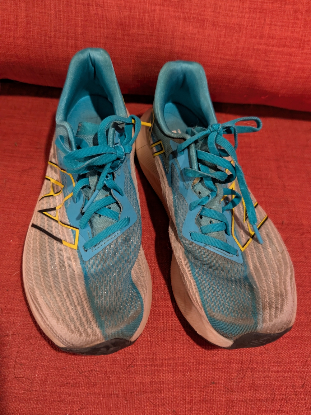 New Balance Teal and Yellow Running Shoes